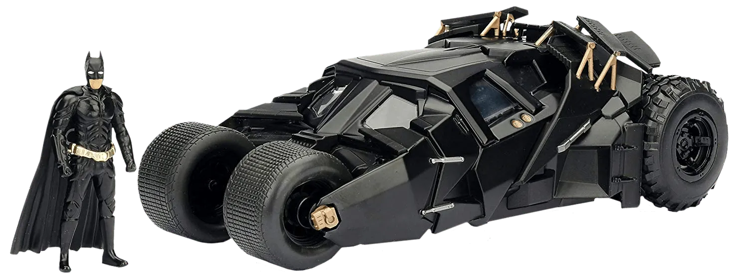 JAD98261 Batman Begins - Batmobile 2005 1:24 w/Batman - Jada Toys - Titan Pop Culture