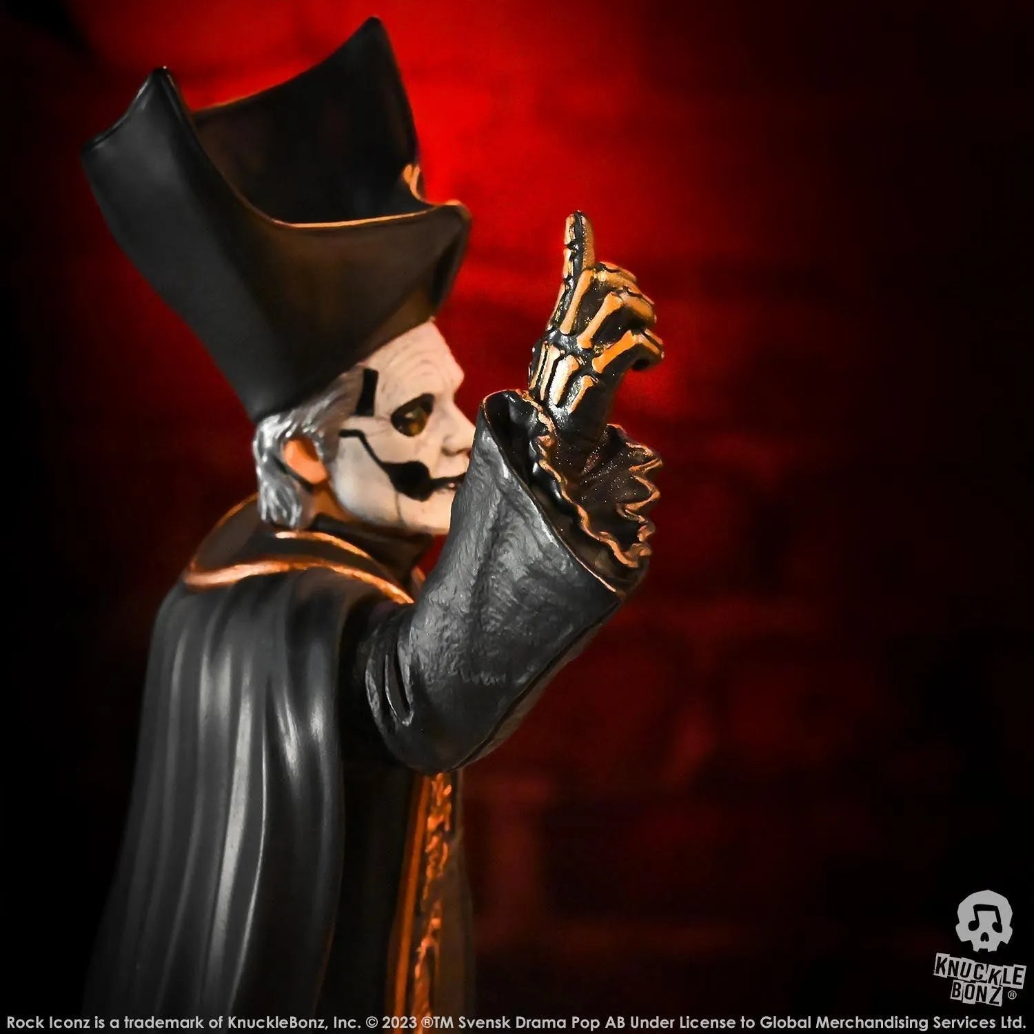 KNUGHOSTPAPABR400 Ghost - Papa Emeritus in Black Robes Rock Iconz Statue - KnuckleBonz - Titan Pop Culture