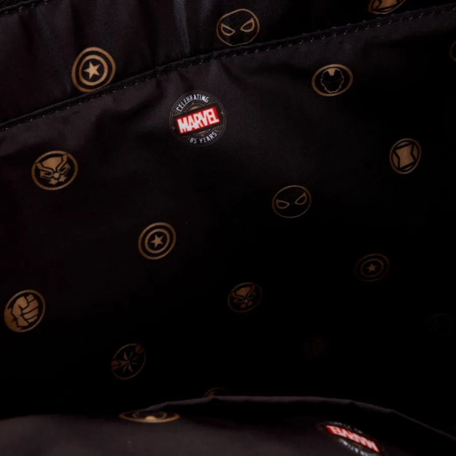 LOUMVBK0347 Marvel Comics - 85th Anniversary All-Over Print Logo Convertible Backpack & Tote Bag - Loungefly - Titan Pop Culture