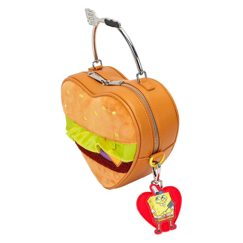 LOUNICTB0031 Spongebob - Krabby Patty Plush Crossbody Bag - Loungefly - Titan Pop Culture