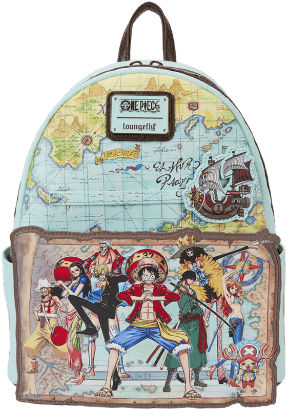 LOUOPBK0001 One Piece - Luffy & Gang Map Mini Backpack - Loungefly - Titan Pop Culture