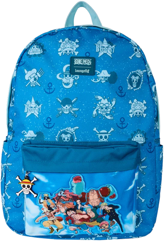 Mochila de nailon de tamaño completo con estampado integral de One Piece