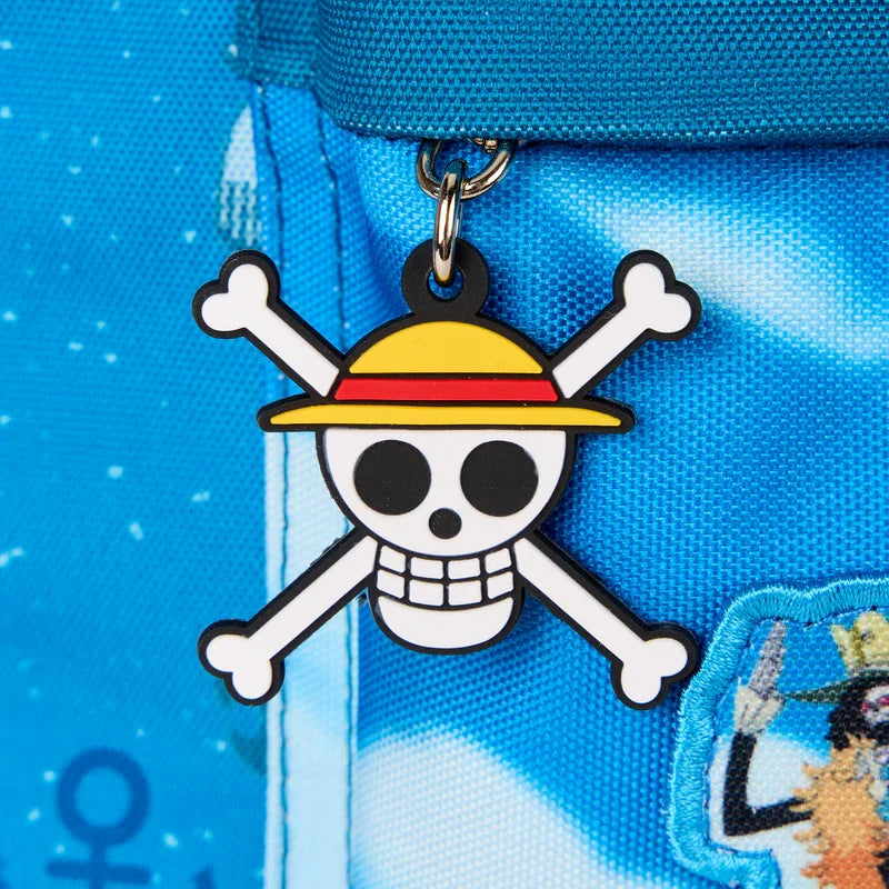 Mochila de nailon de tamaño completo con estampado integral de One Piece