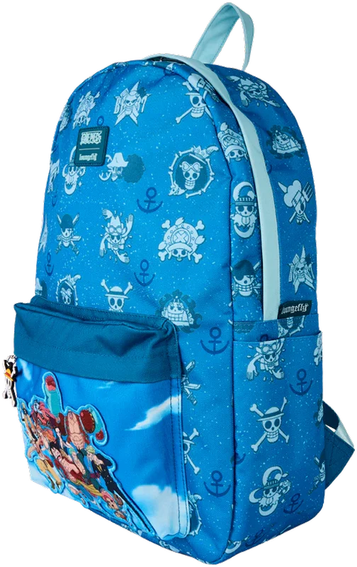 Mochila de nailon de tamaño completo con estampado integral de One Piece