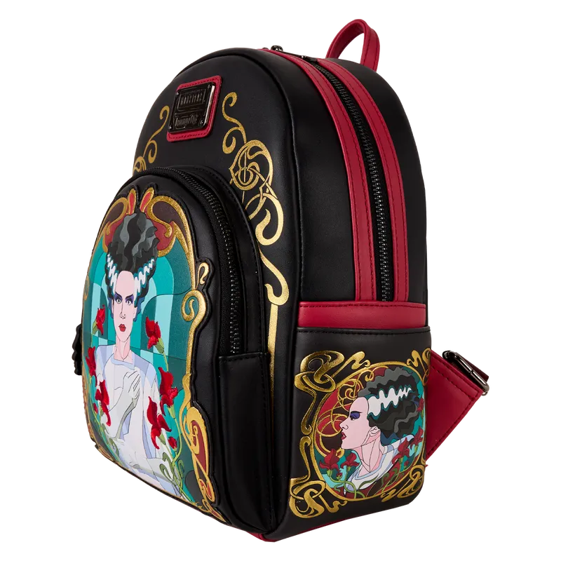 LOUUMBK0035 Universal Monsters - The Bride of Frankenstein Stained Glass Mini Backpack - Loungefly - Titan Pop Culture