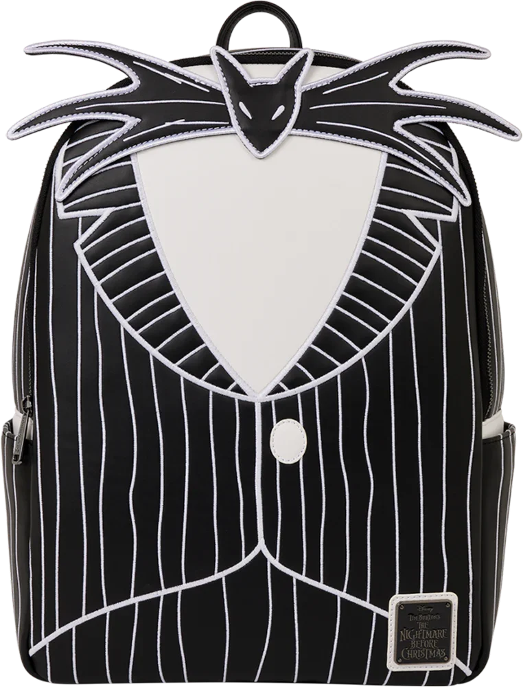 Mochila de tamaño completo con el traje de Jack Skellington de Pesadilla antes de Navidad