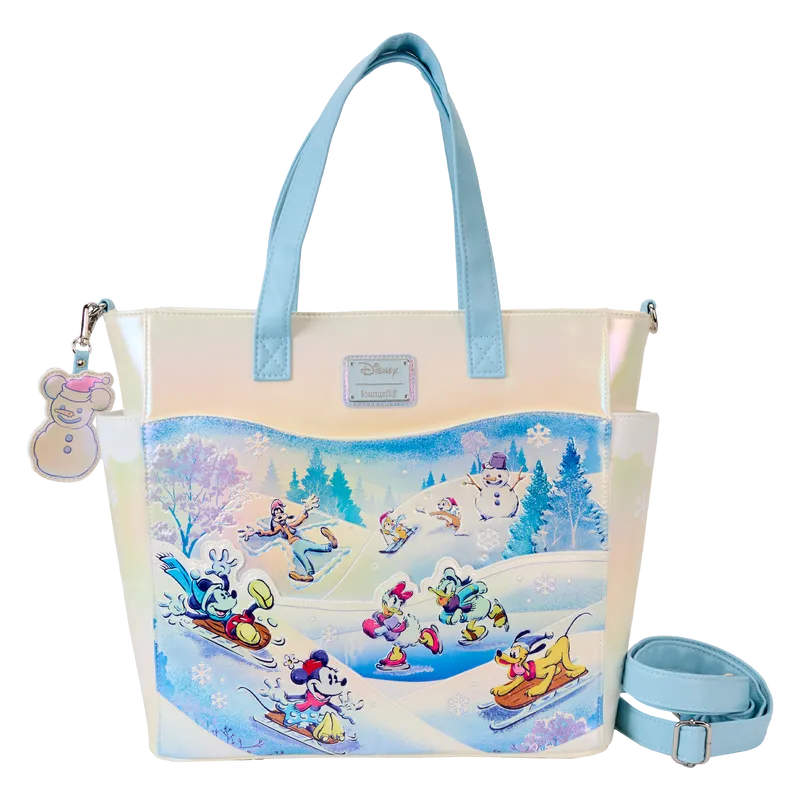 LOUWDTB3090 Mickey & Friends - Winter Wonderland Scene Convertible Tote - Loungefly - Titan Pop Culture