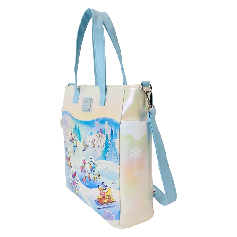 LOUWDTB3090 Mickey & Friends - Winter Wonderland Scene Convertible Tote - Loungefly - Titan Pop Culture