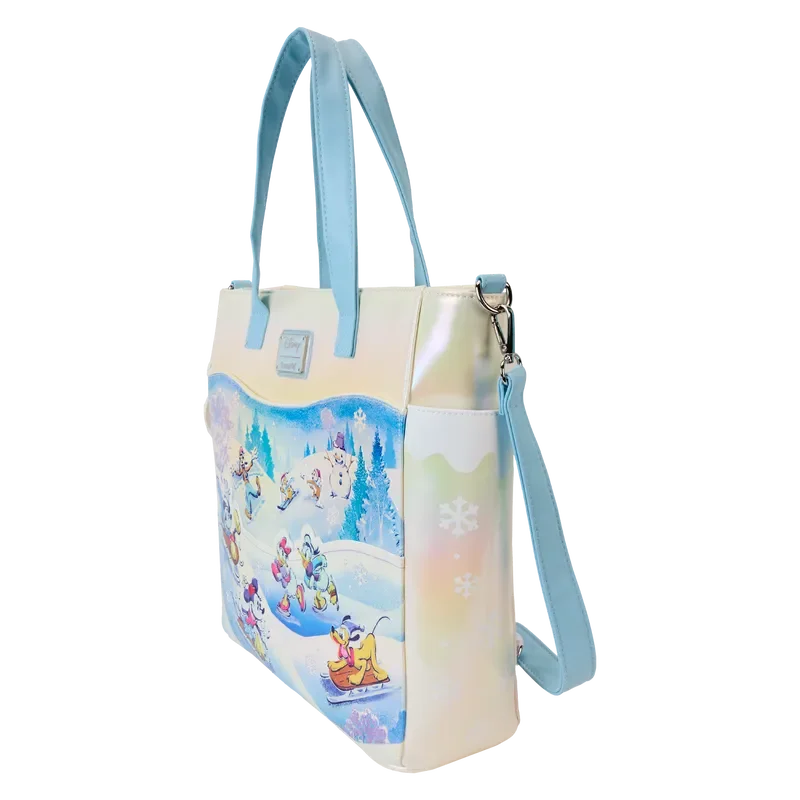 LOUWDTB3090 Mickey & Friends - Winter Wonderland Scene Convertible Tote - Loungefly - Titan Pop Culture
