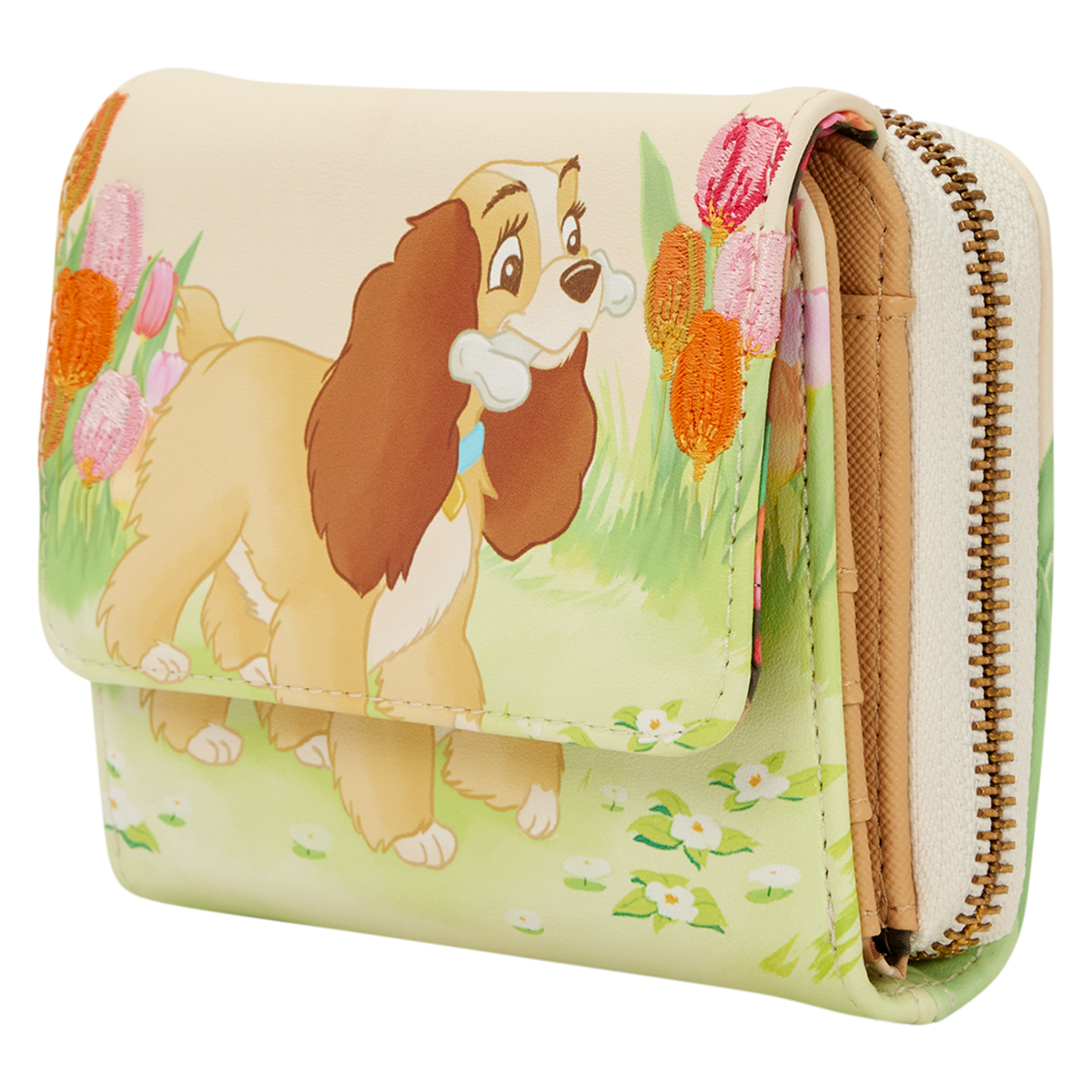 La dama y el vagabundo - Cartera plegable Tulipán Pastel