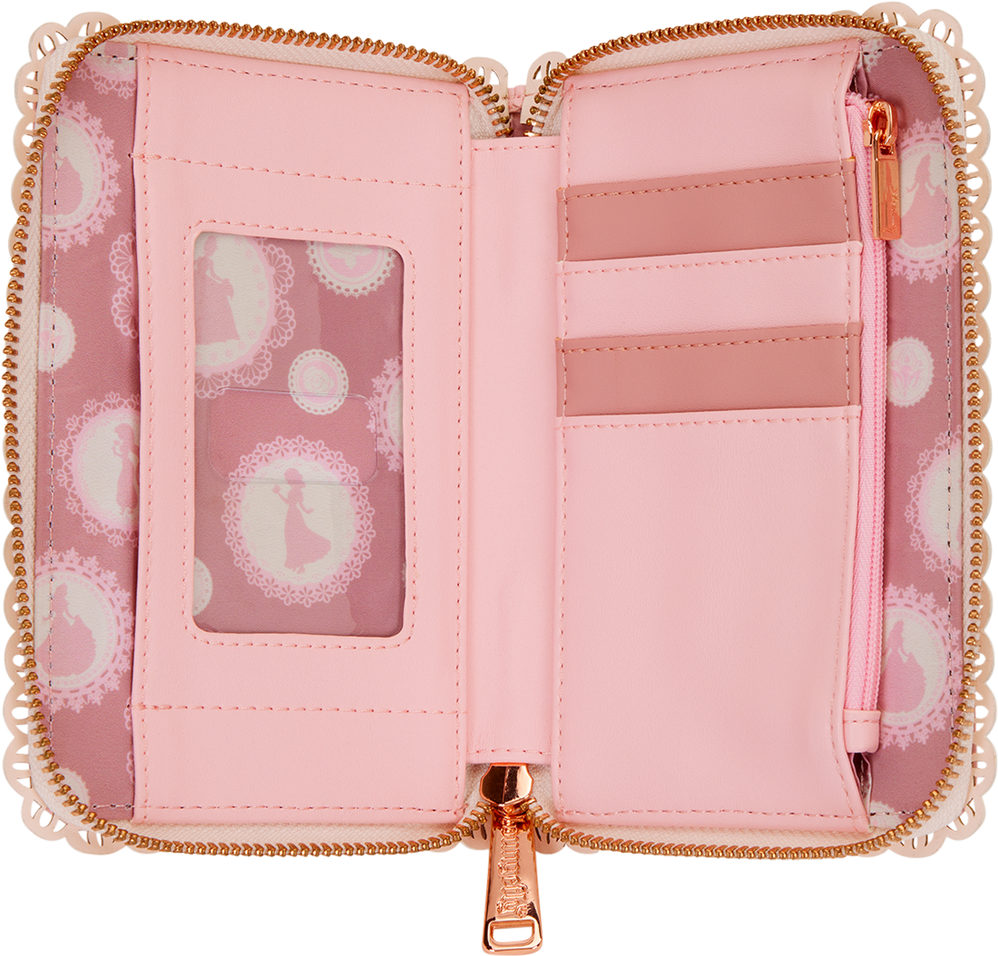 Cartera con cremallera y encaje floral de princesas Disney