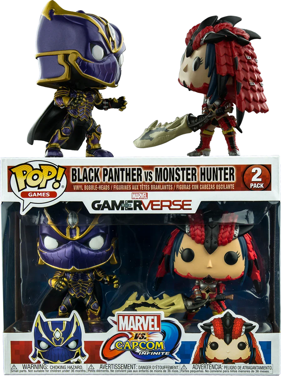 Marvel vs. Capcom: Infinite - Pack de 2 figuras Pop! Vinyl de Pantera Negra vs. Monster Hunter