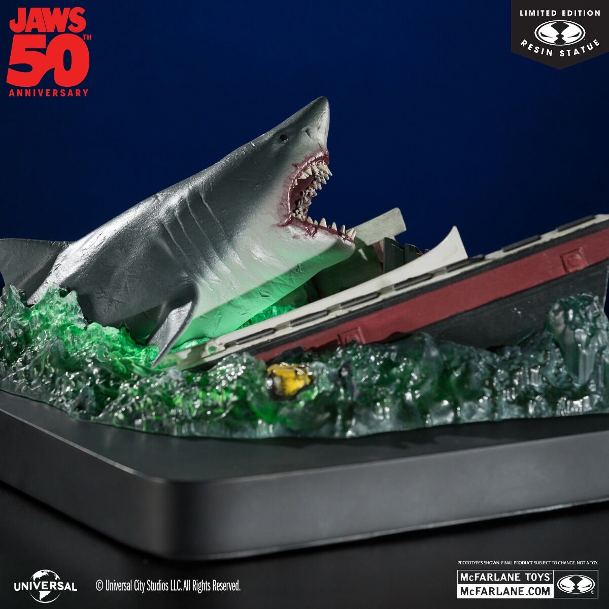 Jaws - Jaws Attacking Boat 50th Anniversary 1:48 Scale Resin Statue