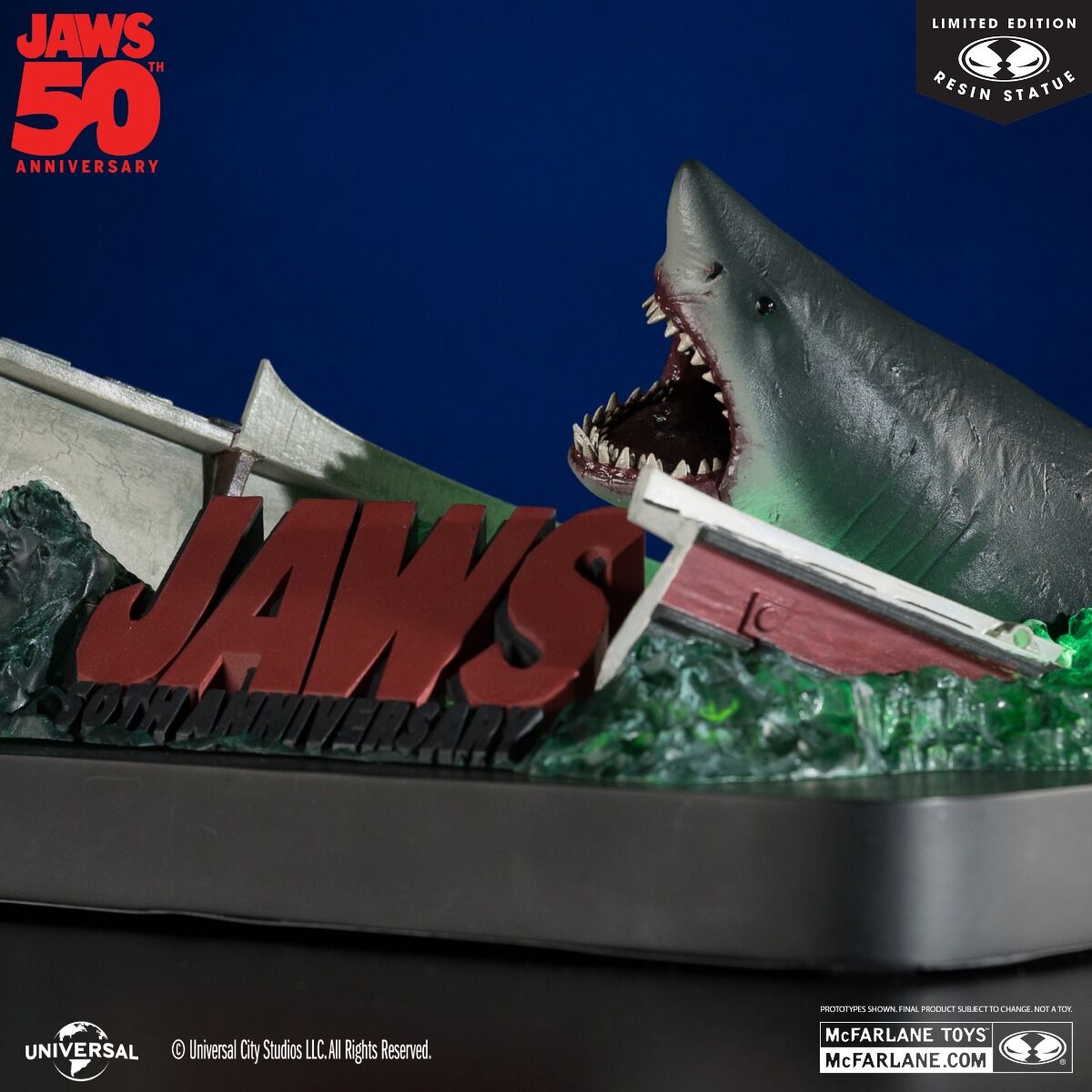 Jaws - Jaws Attacking Boat 50th Anniversary 1:48 Scale Resin Statue