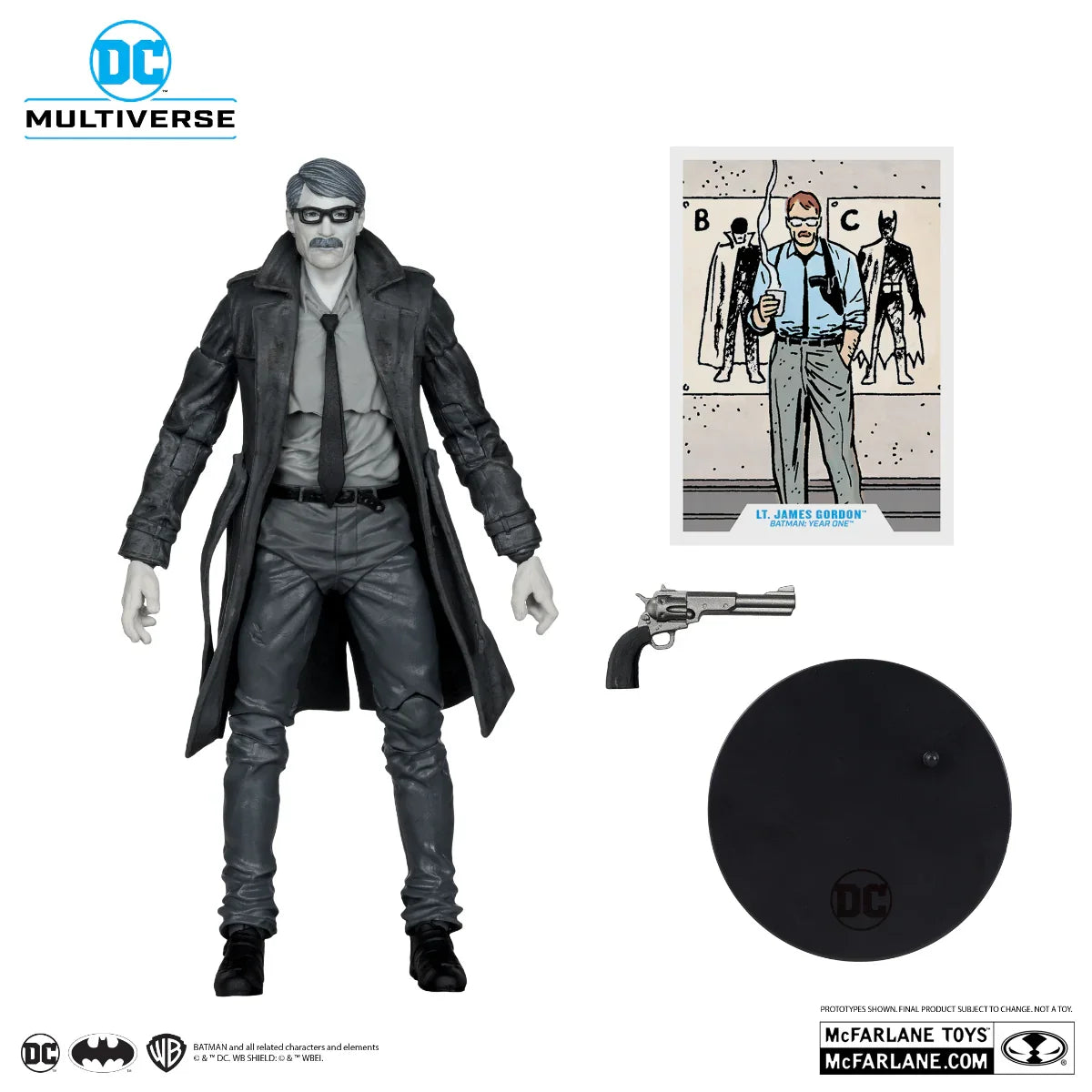 DC 多元宇宙 - 戈登中尉“蝙蝠侠:元年”金标(追逐版)7 英寸人偶