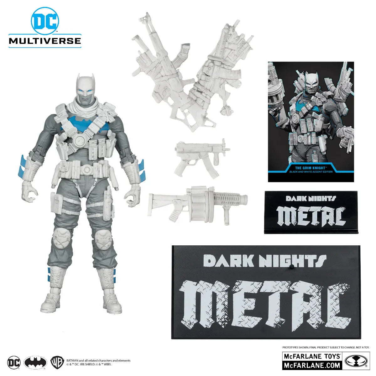 DC Multiverse - The Grim Knight B&W With Accent Gold Label 7" Figure