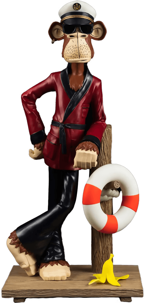 PURPA001BAYC Bored Ape Yacht Club - Bored Captain Ape 1:8 Scale Statue - Pure Arts - Titan Pop Culture