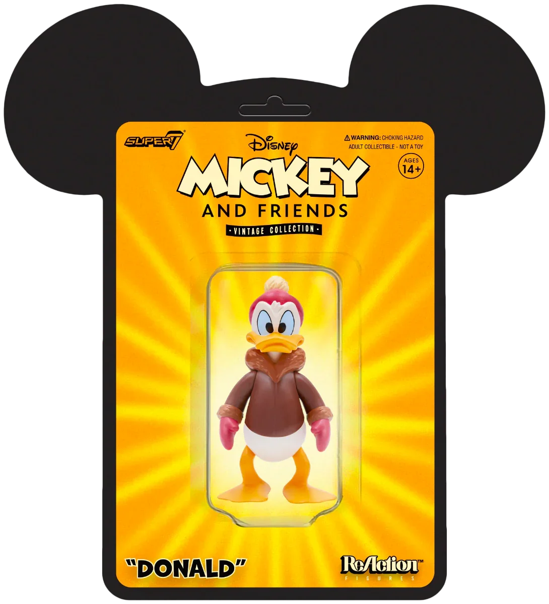 Figura de acción de Mickey y sus amigos - Pato Donald, colección vintage, ReAction, 3,75"