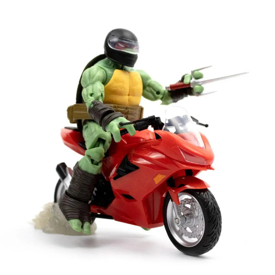 TLSVEHTMNT03 Teenage Mutant Ninja Turtles (comics) - Raphael Ninja with Red Motorcycle BST AXN Figure - The Loyal Subjects - Titan Pop Culture