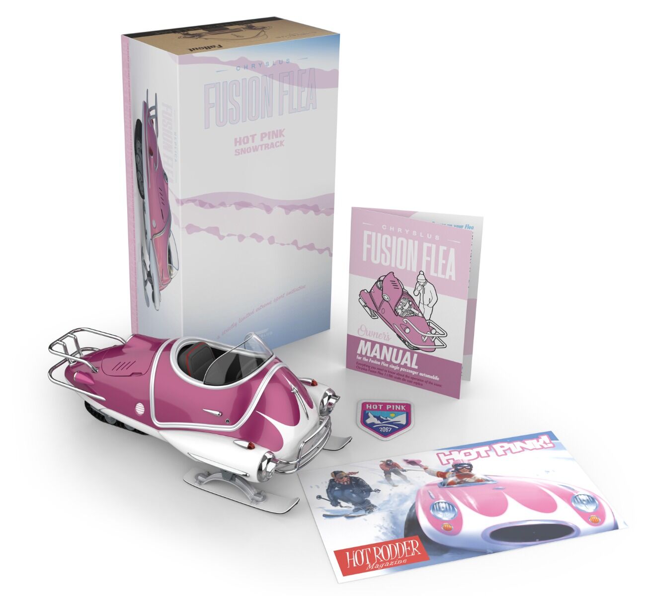 Fallout - Hot Pink Snowtrack Fusion Flea 1:18 Scale Diecast Vehicle