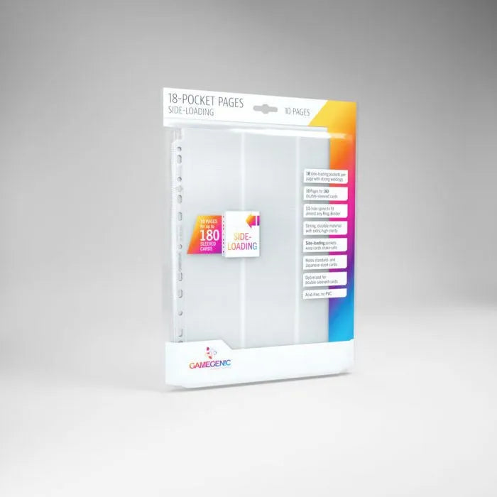 Gamegenic Sideloading 18 Pocket Pages 10 Pcs Pack White