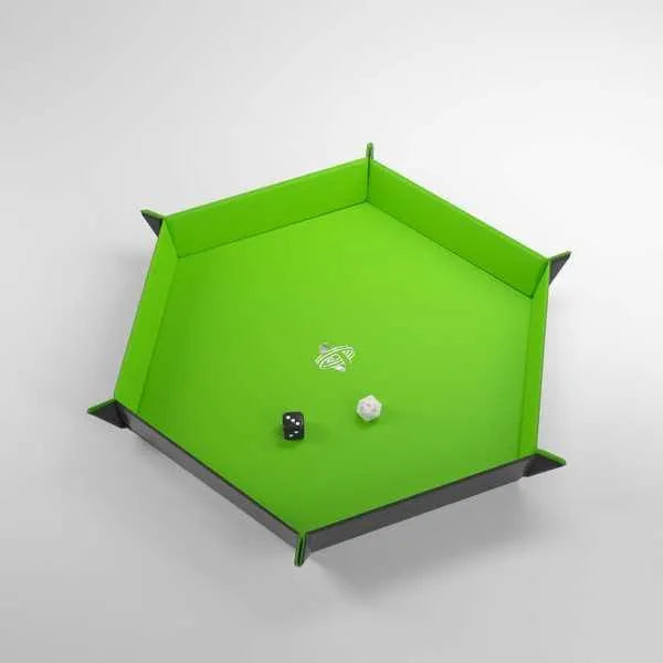 VR-105181 Gamegenic Magnetic Dice Tray Hexagonal Black/Green - Gamegenic - Titan Pop Culture