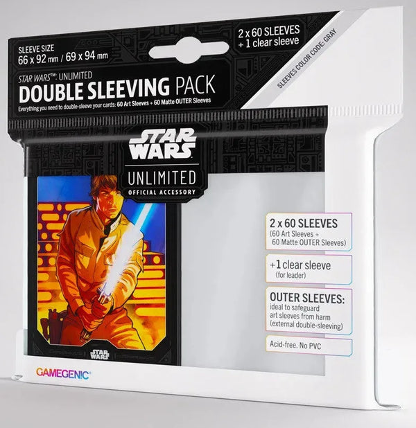 Gamegenic Wars Art Sleeves – 60 Fundas Ilustradas De Luke Skywalker Para Star Wars Unlimited + 1 Funda Transparente