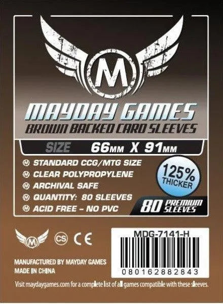 Mayday Card Game Sleeves Brown Backed 66x91mm Mayday Card Game Sleeves Brown Backed 66x91mm