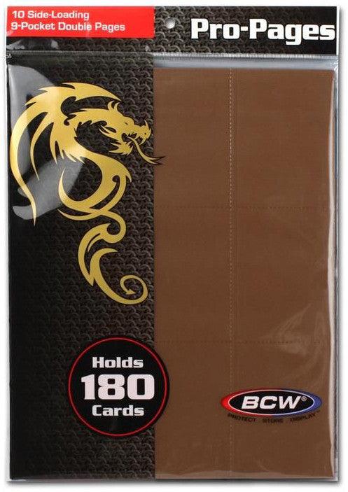 VR-38864 BCW Pro Pages 9 Pocket Pages Side Loading Brown (10 Pages Per Pack) - BCW - Titan Pop Culture