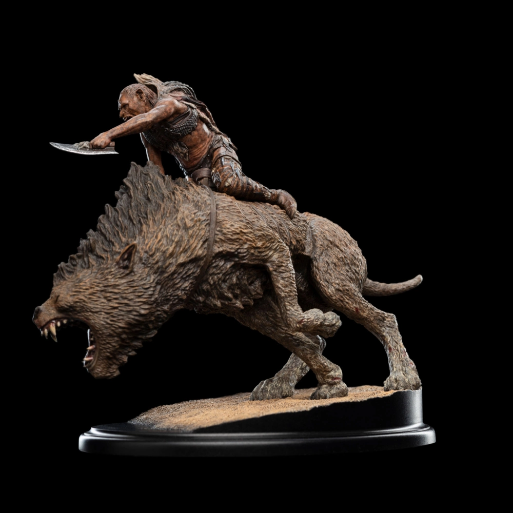 El Señor de los Anillos - Estatua en miniatura de Sharku sobre un huargo