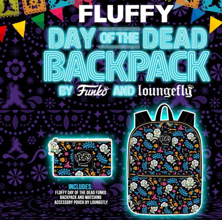 671803404113 Fluffy Day of the Dead Backpack & Pouch Bundle - Loungefly - Titan Pop Culture