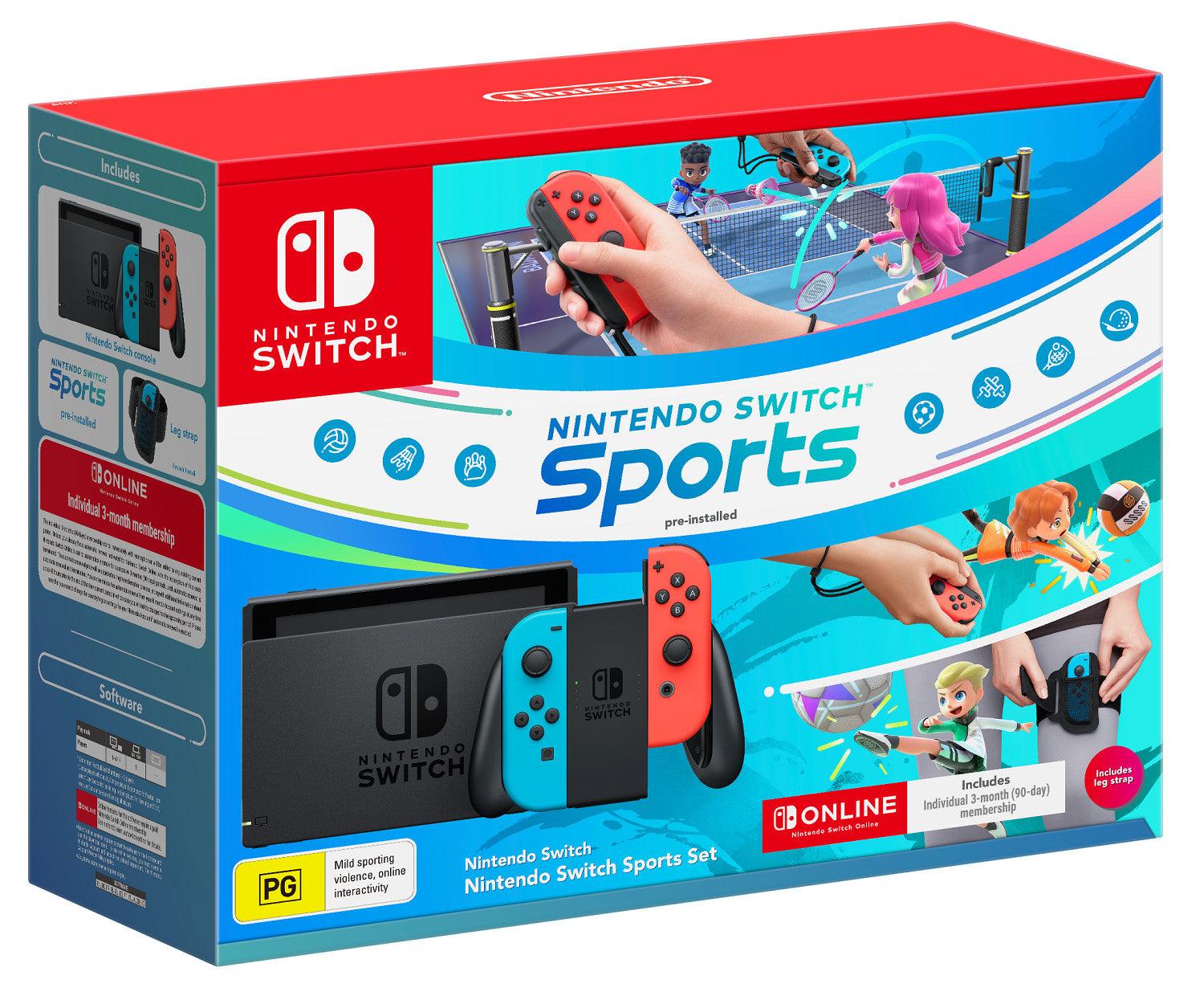 SWI Nintendo Switch Console - Neon Blue/Neon Red + Nintendo Switch Sports Set