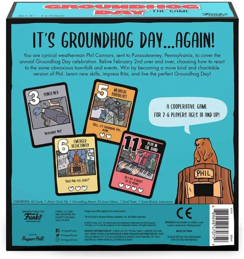FUN54751 Groundhog Day - The Game & Punxsutawney Phil Flocked Pop! Vinyl Bundle - Funko - Titan Pop Culture