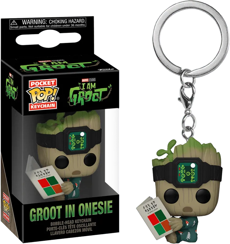 FUN70647 I Am Groot (TV) - Groot PJs w/book Pop! Keychain - Funko TBA - Titan Pop Culture
