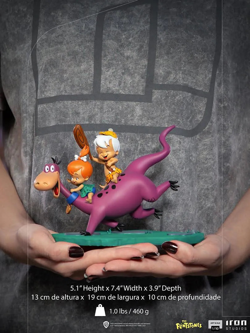 IRO29461 The Flintstones - Dino, Pebbles and Bamm-Bamm 1:10 Scale Statue - Iron Studios - Titan Pop Culture