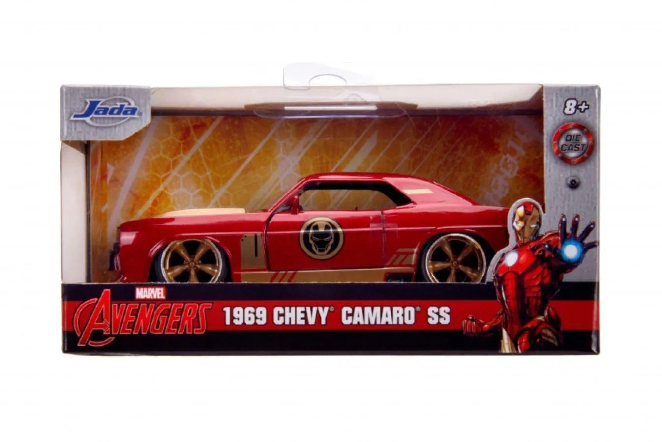 JAD31744 Marvel Comics - Iron Man 1969 Chevy Camaro 1:32 Scale Hollywood Ride - Jada Toys - Titan Pop Culture