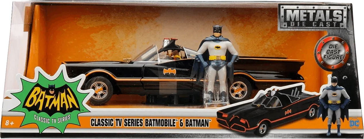 JAD98259 Batman (TV) - Batmobile 1:24 w/Batman & Robin - Jada Toys - Titan Pop Culture