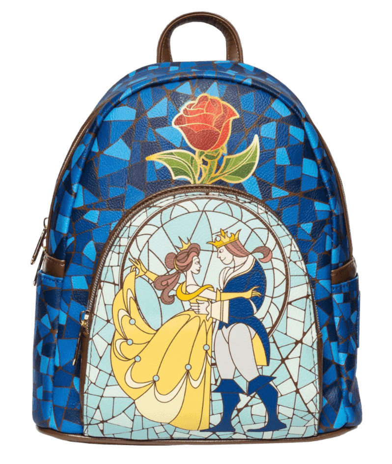 La Bella y la Bestia Mini mochila Stain Glass exclusiva de EE. UU. Titan Pop Culture