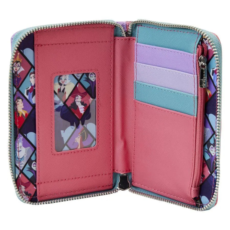 LOUWDWA2475 Disney Villains - Color Block Zip Around Purse - Loungefly - Titan Pop Culture