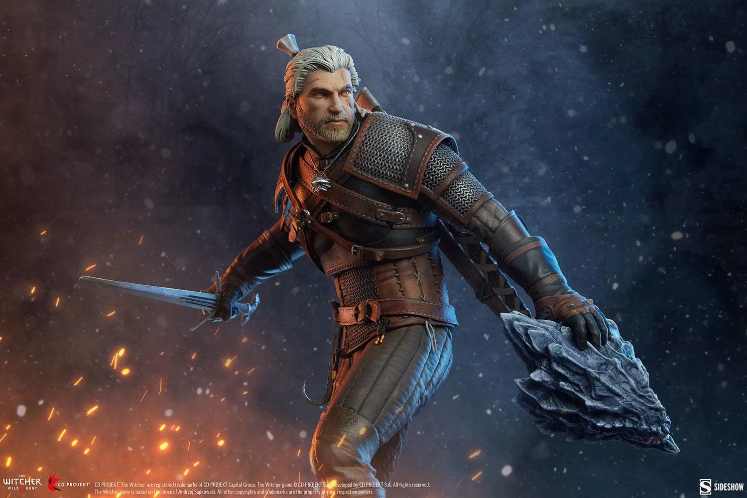 SID200601 The Witcher 3: Wild Hunt - Geralt Statue - Sideshow Collectibles - Titan Pop Culture