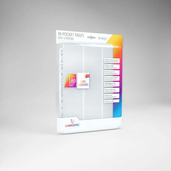 VR-105042 Gamegenic Sideloading 18 Pocket Pages 10 Pcs Pack White - Gamegenic - Titan Pop Culture
