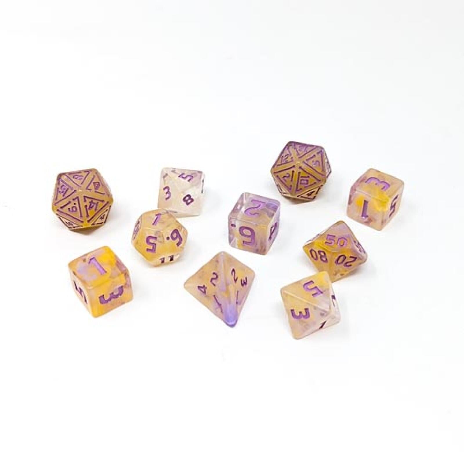 Fool's Gold: Mech Dragon Yellow Purple - (Dice Set)