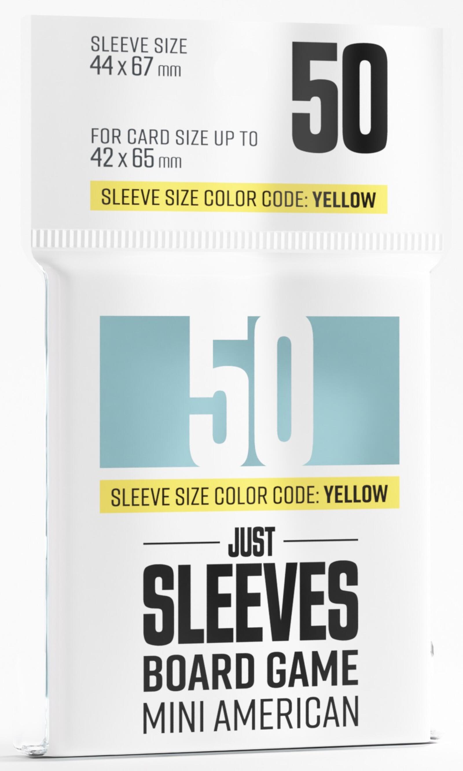 Gamegenic Just Sleeves - Size Code YELLOW - Mini American Sized (44mm x 67mm) (50 Sleeves Per Pack)