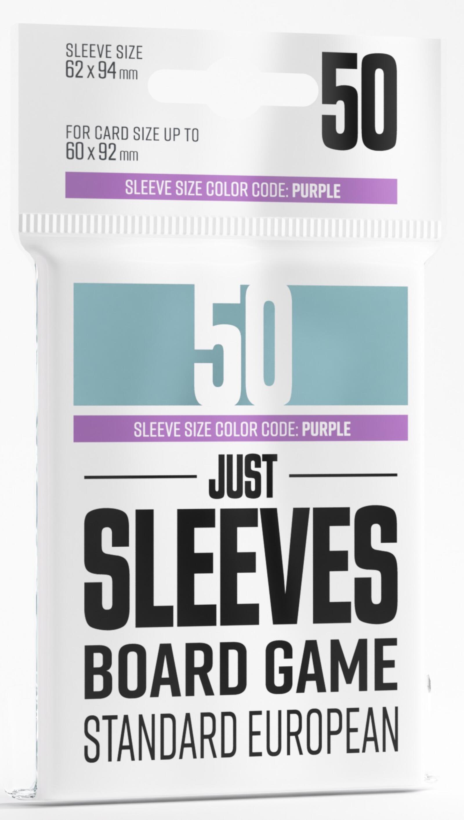 Gamegenic Just Sleeves - Size Code PURPLE - Standard European Sized (59mm x 91mm) (50 Sleeves Per Pack)