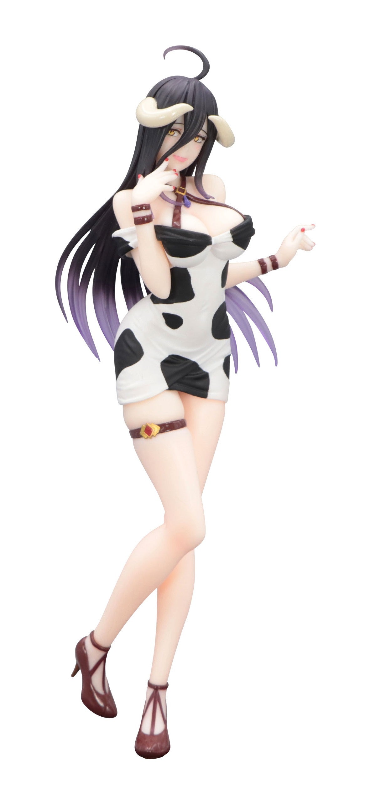 Overlord Trio Try It Figure Albedo Mini Dress Cow Pattern Version