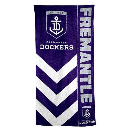 56277 AFL Beach Towel Fremantle Dockers - Licensing Essentials - Titan Pop Culture