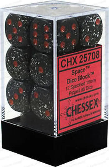 VR-27109 Chessex D6 Speckled 16mm d6 Space Dice Block (12 dice) - Chessex - Titan Pop Culture