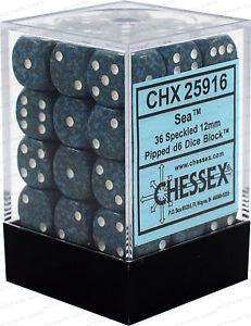 Chessex D6 Speckled 12mm d6 Sea Dice Block (36 dice)