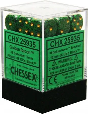 VR-26898 Chessex D6 Speckled 12mm d6 Golden Recon Dice Block (36 dice) - Chessex - Titan Pop Culture