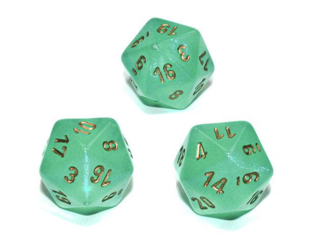 Chessex D20 Dice Borealis Polyhedral Light Green/gold Luminary d20